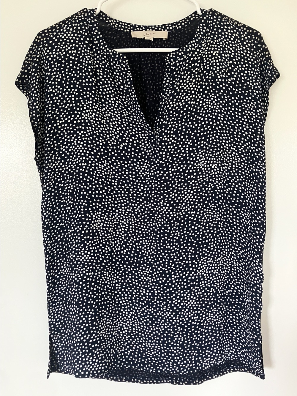 LOFT Polka Dot Cap Sleeve Blouse